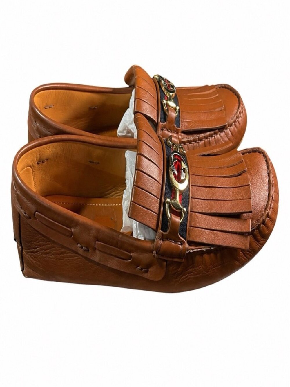 Gucci Brown Leather Fringe Loafer – Men’s Size 9 (Style 575642 DTM30) - Picture 2 of 10